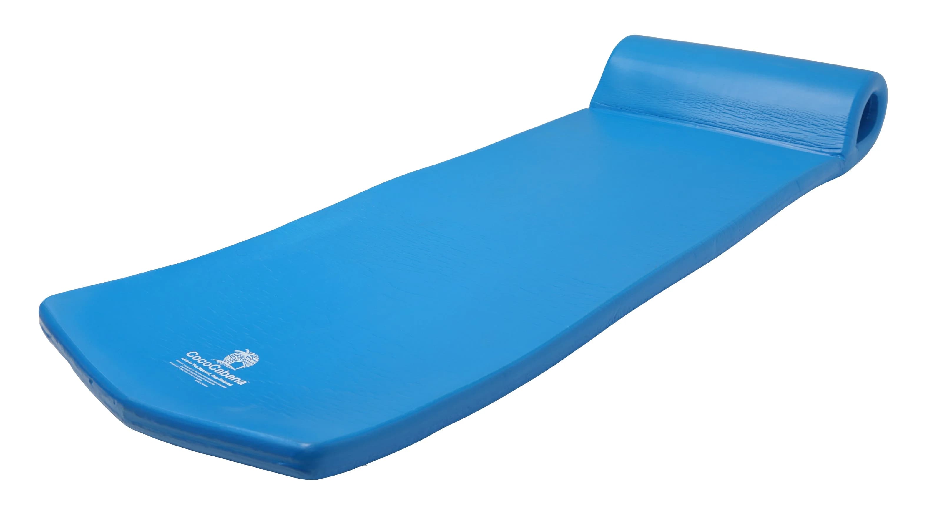 Cococabana Cococabana Foam Pool Float 74” – 74” foam pool float, vinyl‑coated, with headrest, pacific blue, luxury